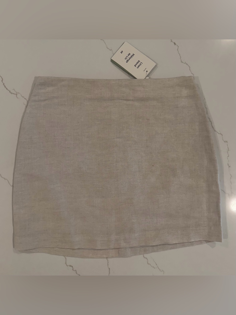 H&M Beige Mini Skirt - Simple Linen Look